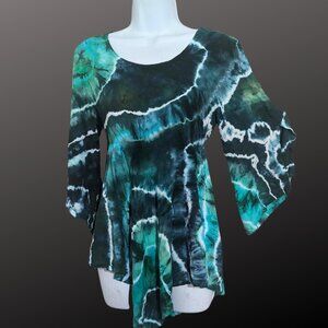 FREE Shipping! OOAK item! Adorable Flowy Hand dyed Self Tie Tunic